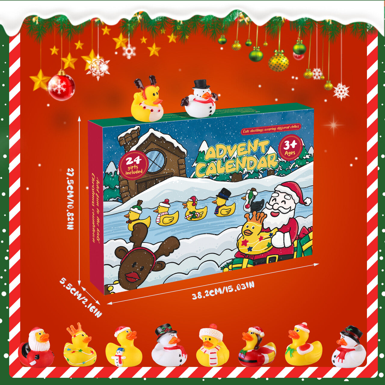 ใChristmas saleใ24 Days of Christmas Rubber Duck Set