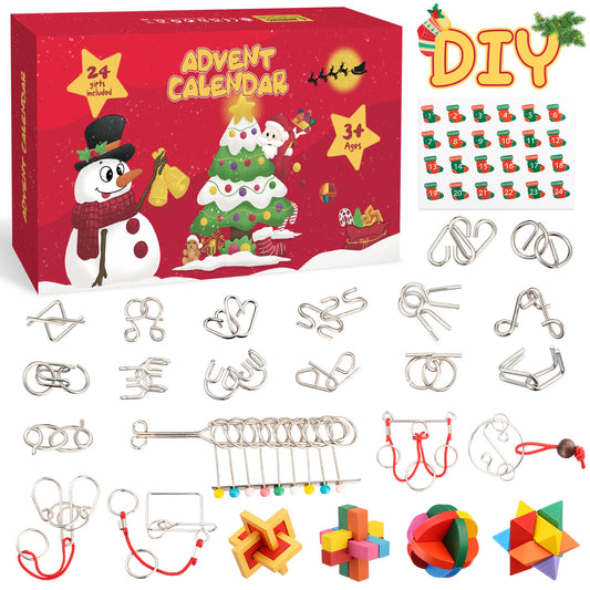 【Christmas sale】24 Days of Christmas Brain Teaser Puzzle Playset