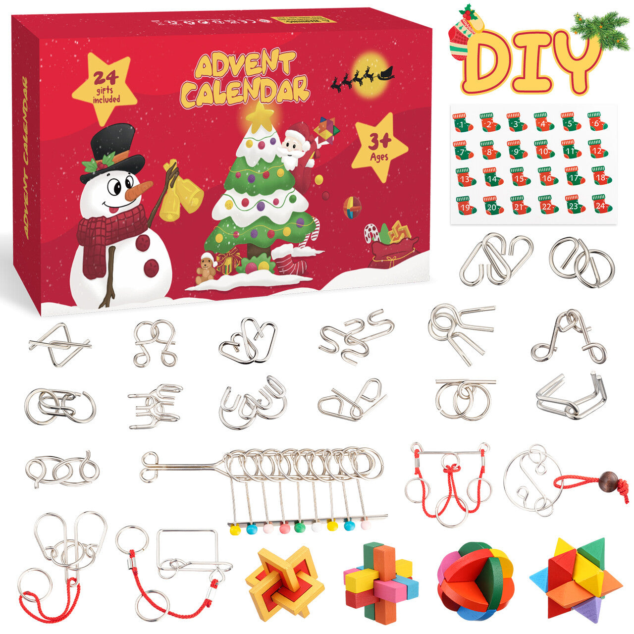 ใChristmas saleใ24 Days of Christmas Brain Teaser Puzzle Playset