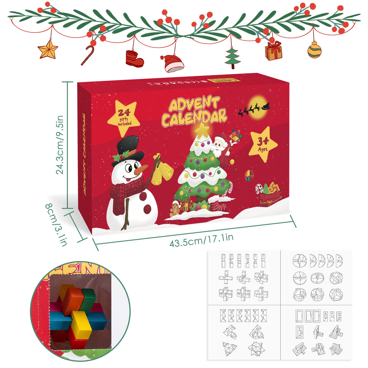 ใChristmas saleใ24 Days of Christmas Brain Teaser Puzzle Playset