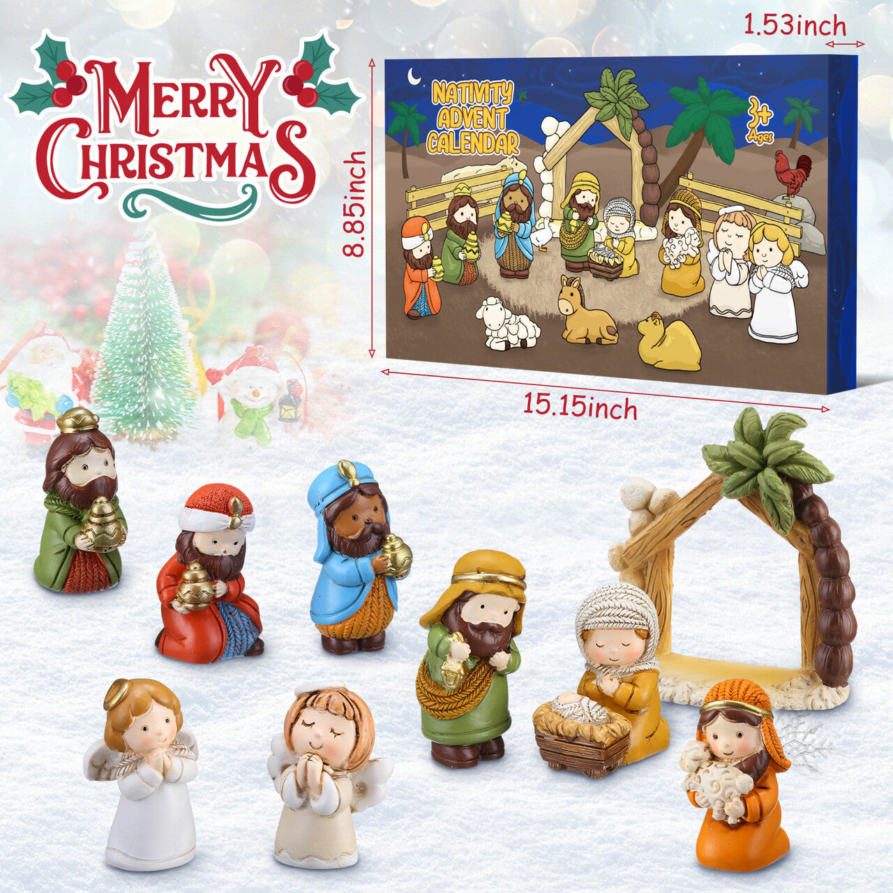 ใChristmas saleใ24 Days of Christmas Nativity Scene Set